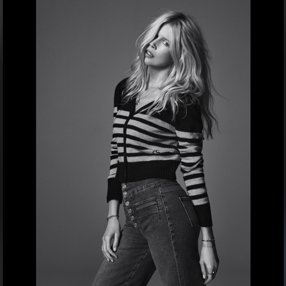 Frame x Claudia Schiffer Striped Cashmere Cardigan - Picture 9 of 9